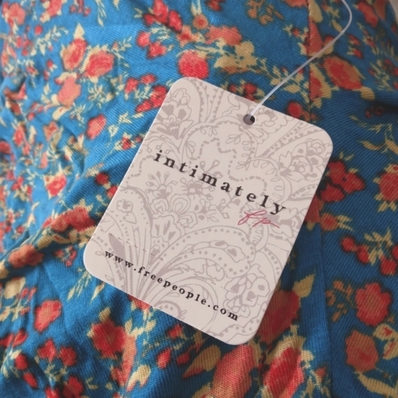 NWT Free People Kaya Print Cutout Bodysuit in Turquoise Combo Small - Picture 9 of 10